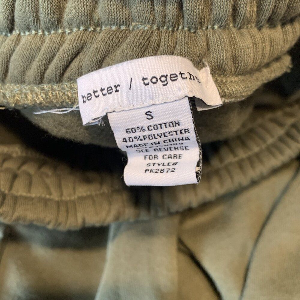 Better Together New High Rise Solid Olive Green Sweat Cargo Pants Small - Picture 3 of 4